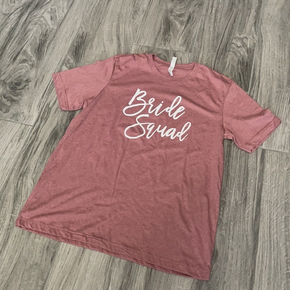 Bride squad wedding Ladies tee shirt heather pink - Picture 3 of 4
